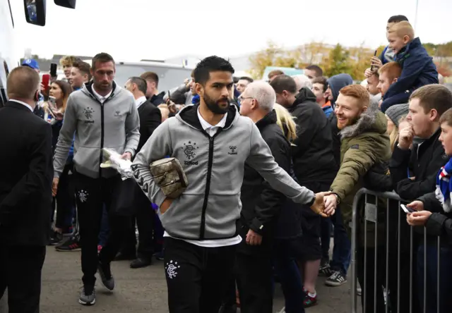 Rangers winger Daniel Candeias arrives at the Tony Macaroni Arena