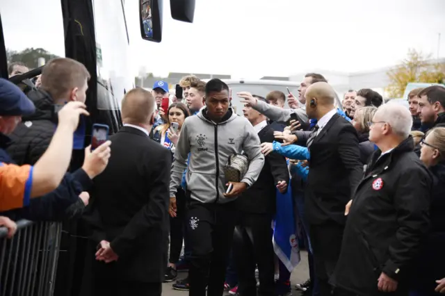 Alfredo Morelos arrives at Livingston