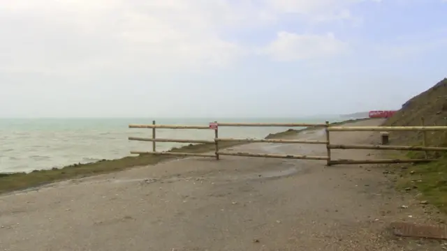 Coastal path closed signs