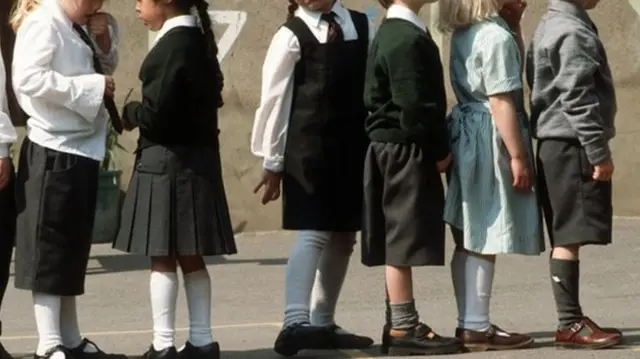 School children in uniform