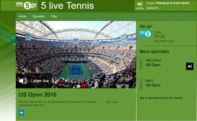 BBC Radio 5 live tennis