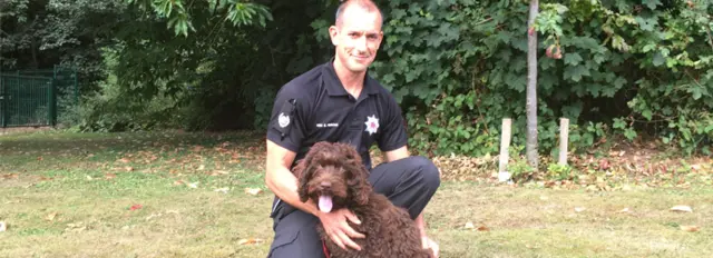 Digby and his handler Matt Goodman