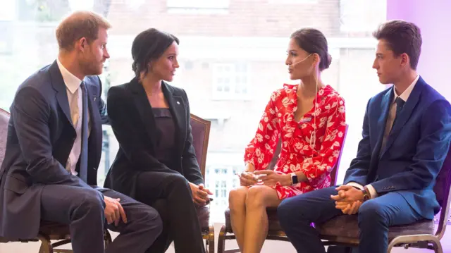 Prince Harry, Meghan Markle, Evie Toombes and her brother