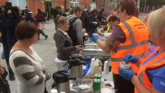 Meals being fed to the homeless