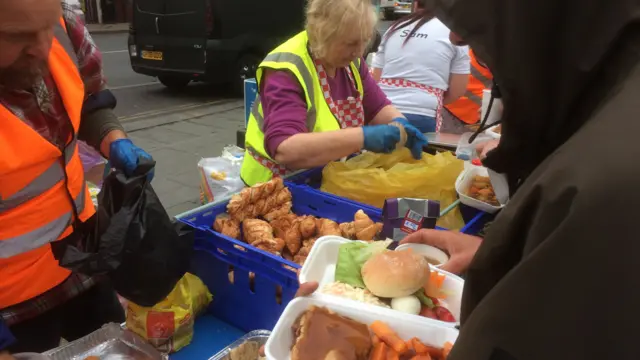 Meals being fed to the homeless