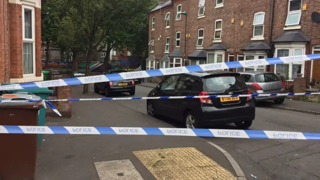 Police cordon on Hawksley Road