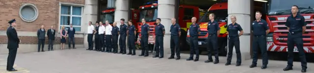 Fire crews paying respect