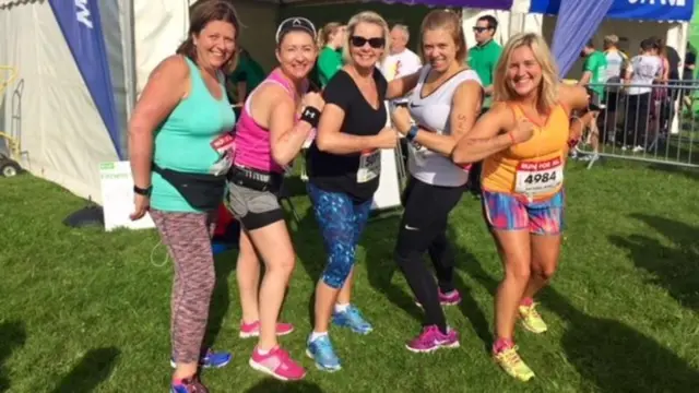 Yvonne Wadeson (middle) set up the Sisters with Blisters Facebook group last year to support women who want to start running