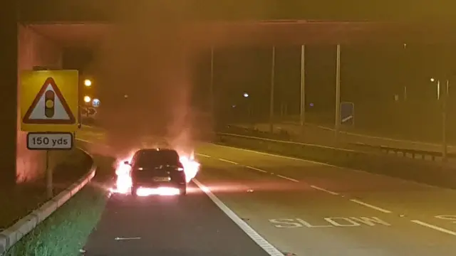 Burning car