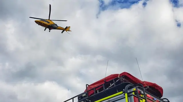 Derbyshire Leicestershire & Rutland Air Ambulance in the sky