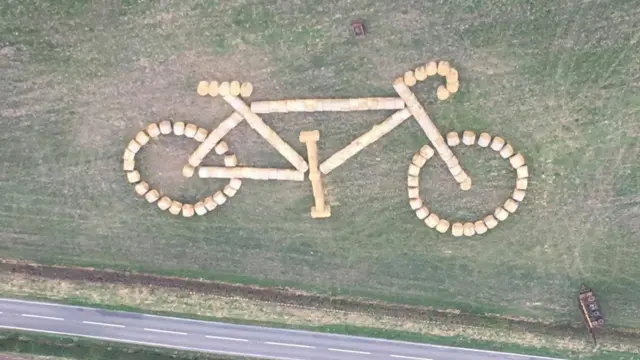 Hay bale bike artwork