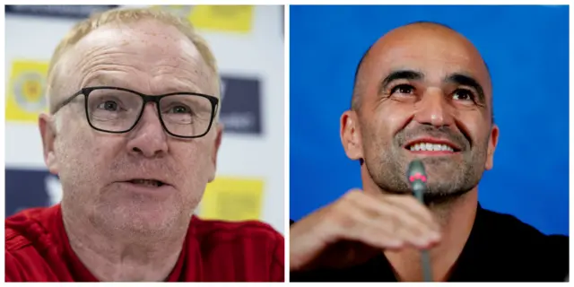 Scotland head coach Alex McLeish and Belgium's Roberto Martinez