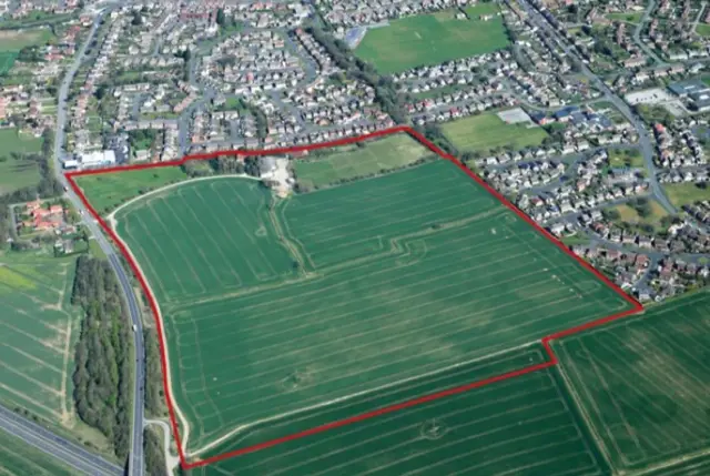 Arial view of the Highfield Farm site in Immingham.