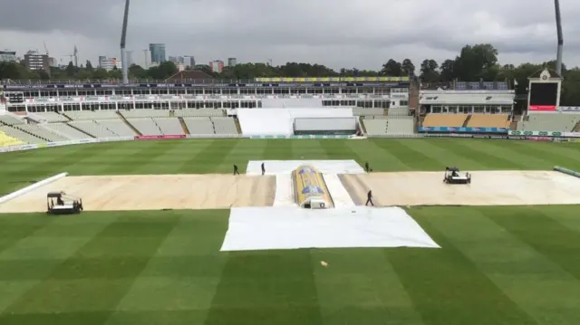 Covers on at Edgbaston