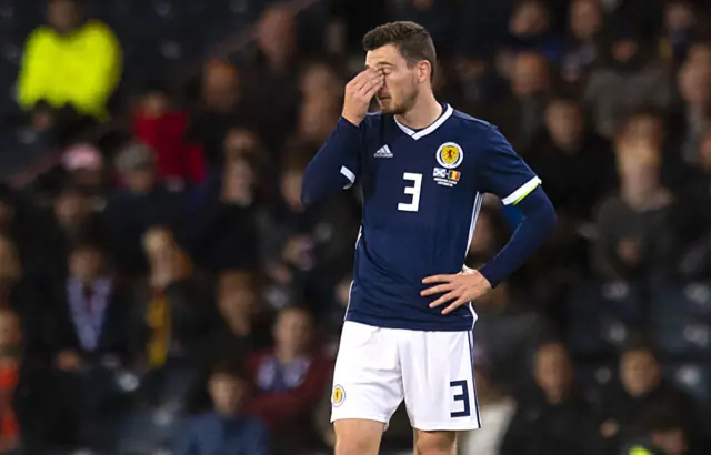 Scotland captain Andy Robertson looks disconsolate