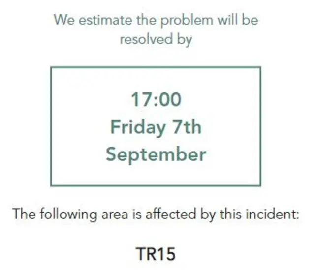 Power cut announcement