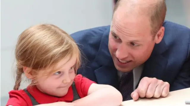 The prince met local schoolchildren during a visit to the Ryder Architecture Cooper's Studios