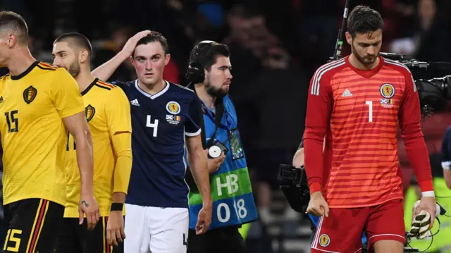 John Souttar and Craig Gordon look shellshocked