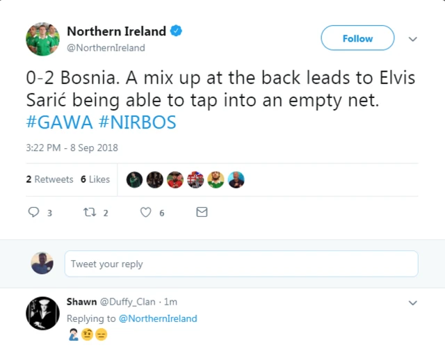 Reply to Northern Ireland tweet