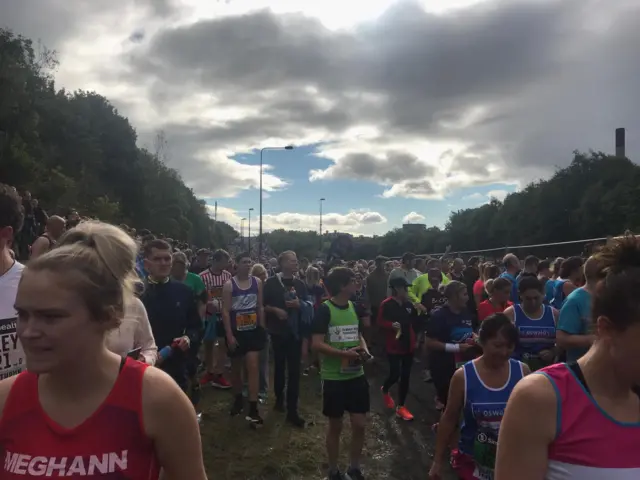 Runers at Great North Run start line