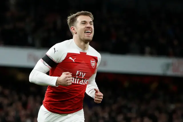 Aaron Ramsey celebrates