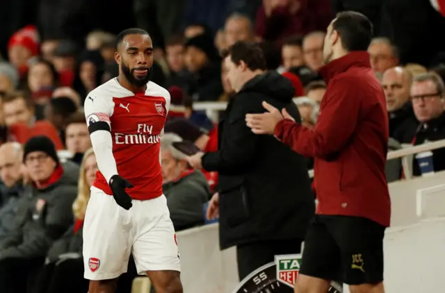 Alexandre Lacazette is subbed