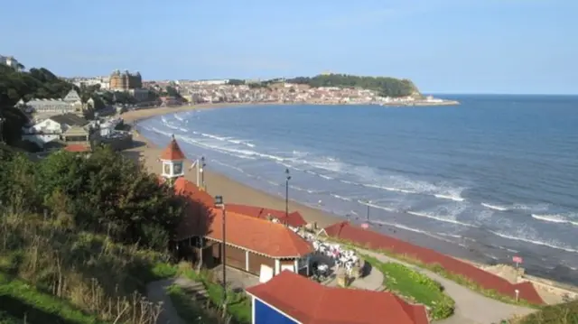 View from Scarborough's South Cliff Gardens looking towards the town