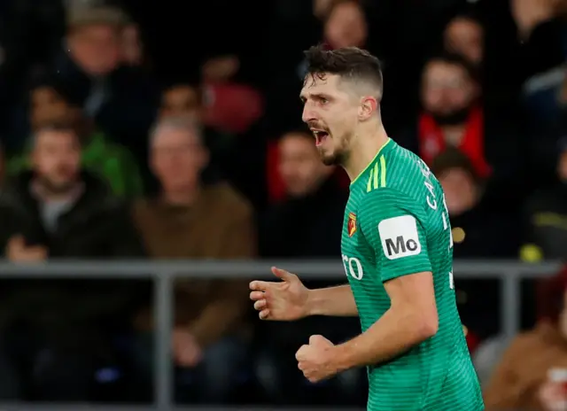 Craig Cathcart celebrates