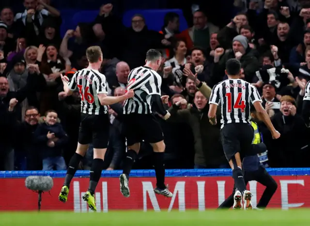 Ciaran Clark celebrates