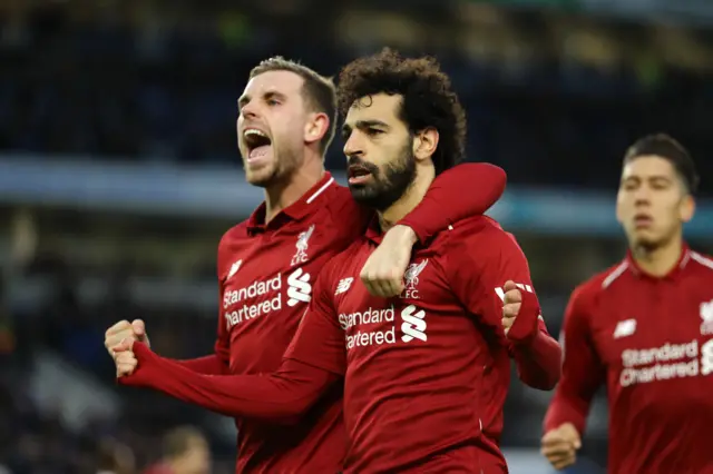 Liverpool players celebrate