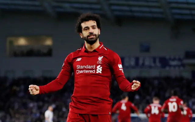 Mo Salah celebrates