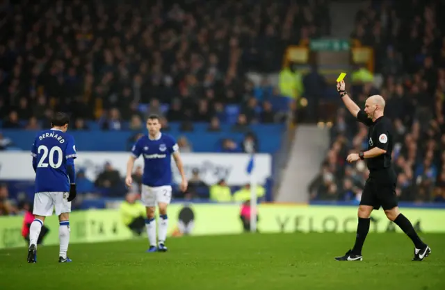 Bernard receives a yellow card