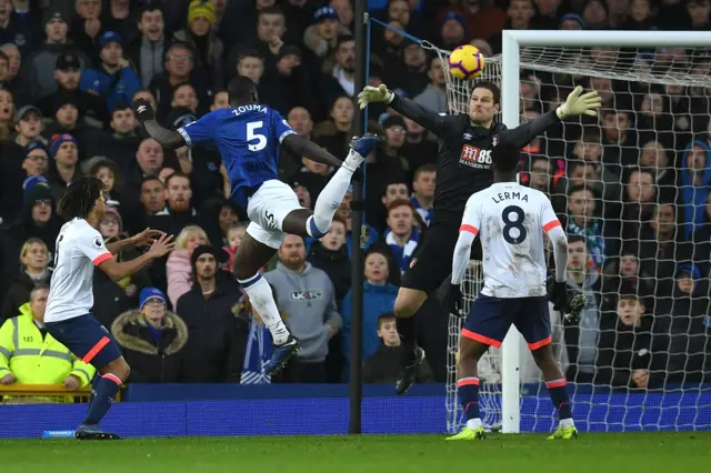 Kurt Zouma scores the first goal of the match