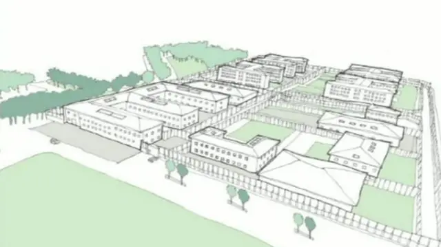 An artist impression of the proposed £91m Category C jail in Full Sutton, near York