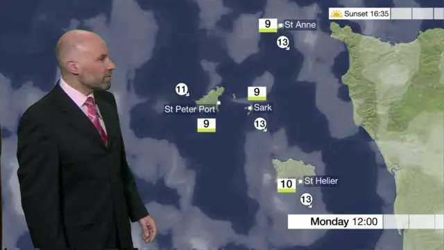 Channel Islands' weather map