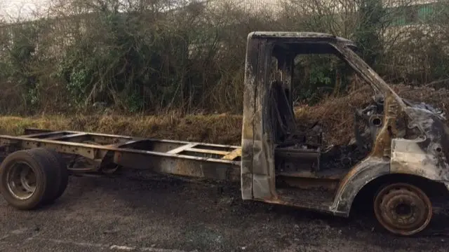 Burnt out van