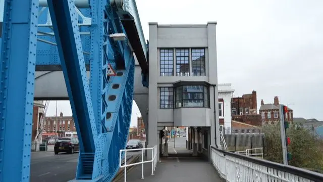 The bridge's pedestrian and cycle path