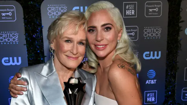 Glenn Close (l) and Lady Gaga share the award for best actress