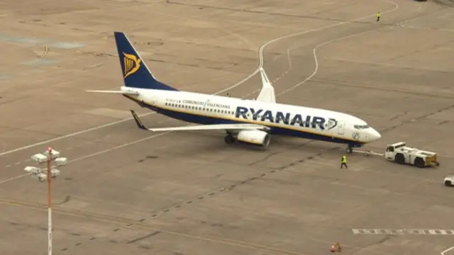 Ryan Air plane at East Midlands Airport