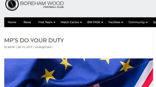 An article on the Boreham Wood FC website