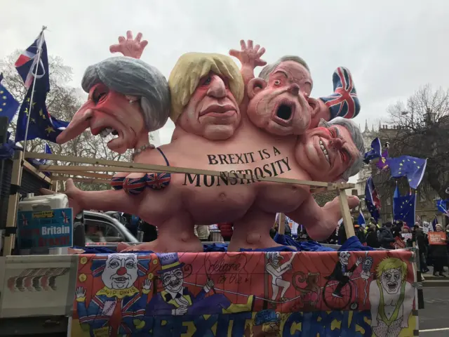 Protesters outside Parliament