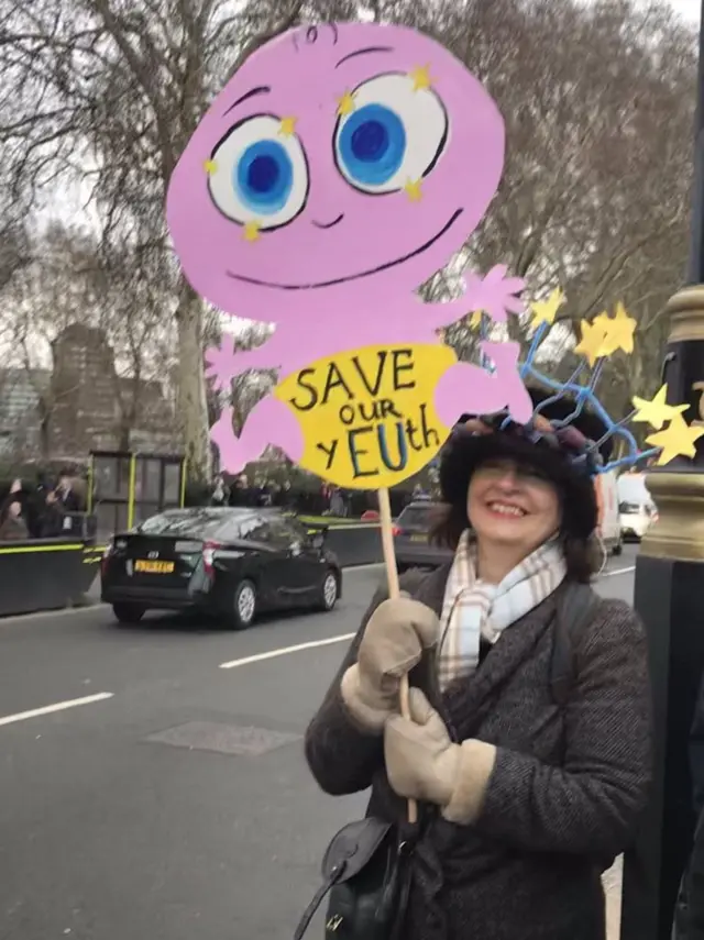 Protesters outside Parliament