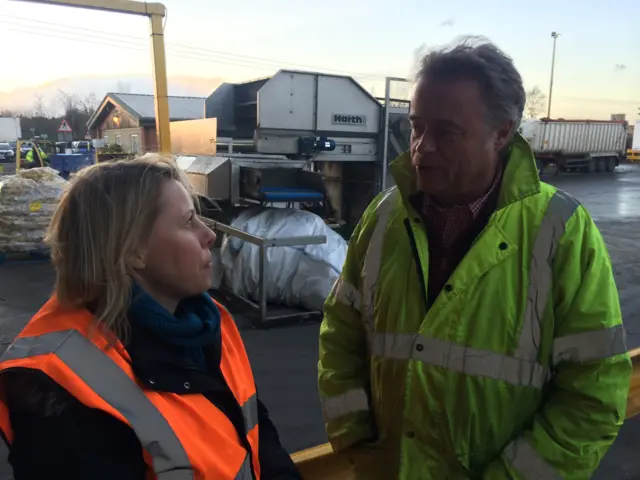 5 Live's Danni Hewson with Guy Poskett, in the East Riding.