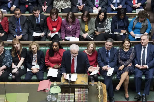 Jeremy Corbyn and the Labour benches