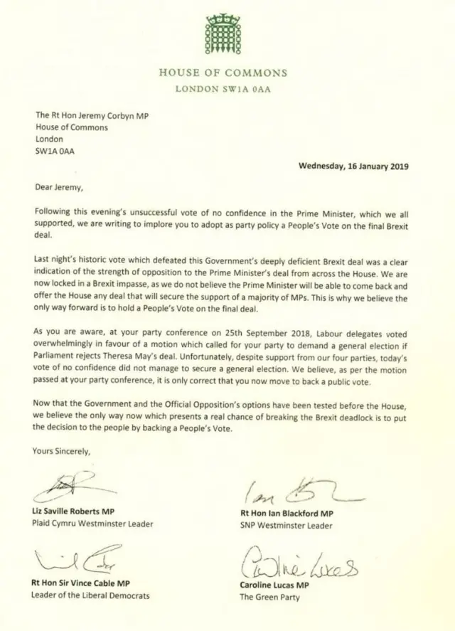 Letter from party leaders