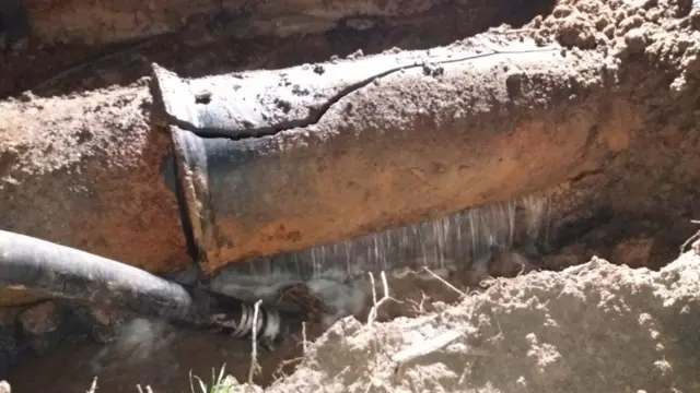 Broken water pipe