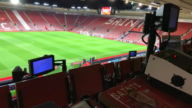 Press box view over at St Mary's stadium in Southampton