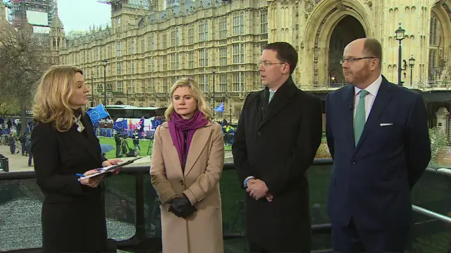 Conservative MPs Justine Greening, Robert Courts and George Freeman