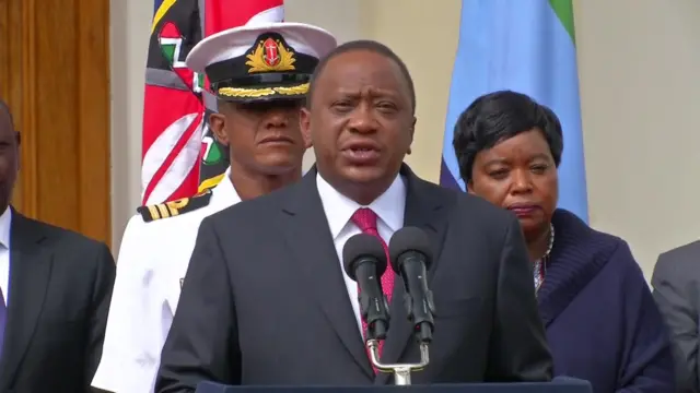 President Kenyatta announcing the end of the siege