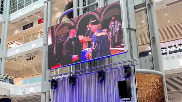 A big screen at Princes Quay